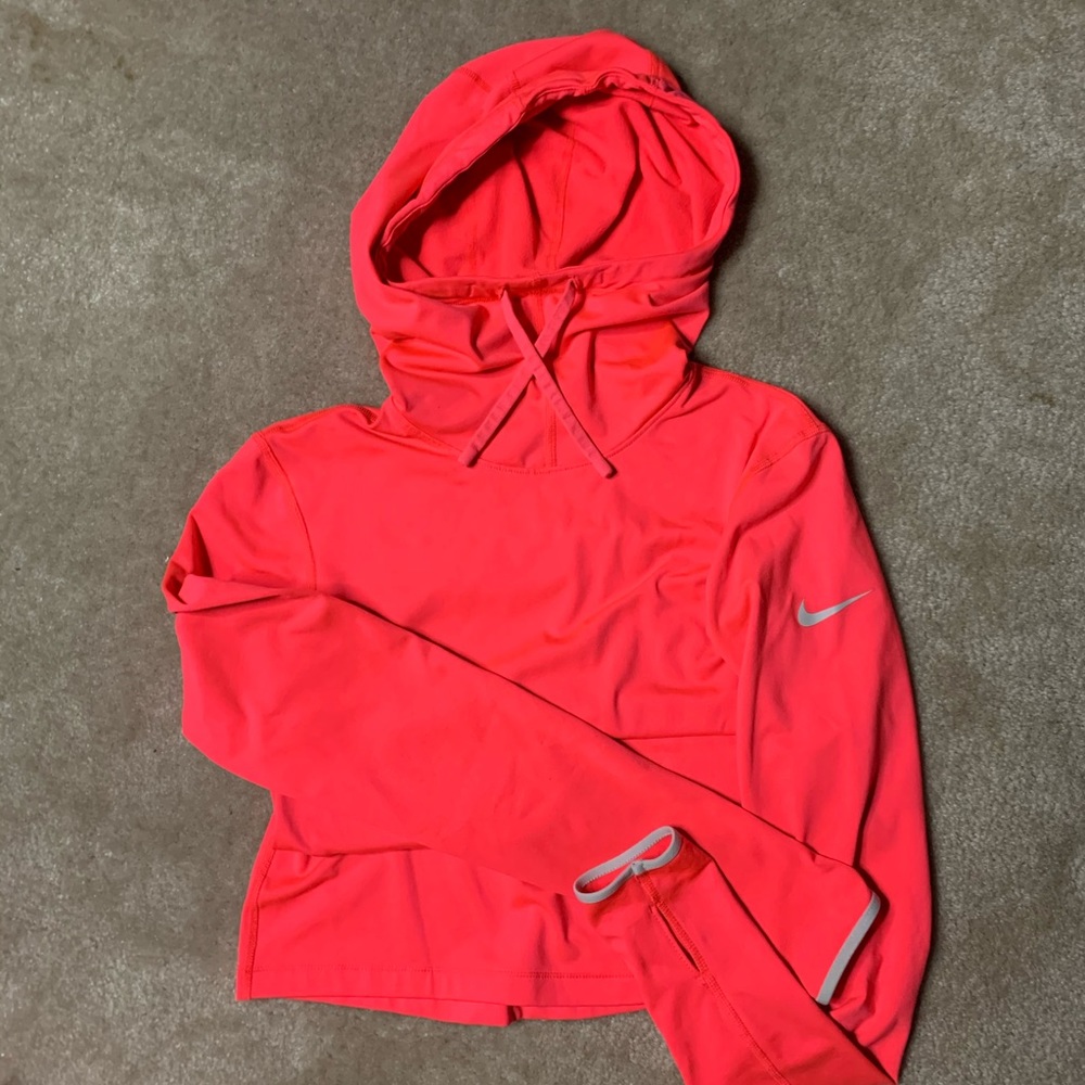 Hot pink nike pro sweatshirt